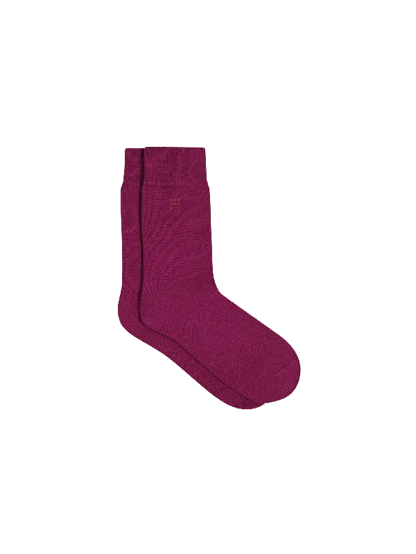 Mens Recycled Cashmere Socks—plum purple