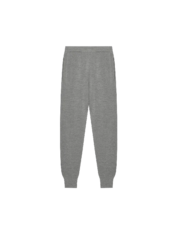 Men's Pants with Patchwork PatternsMens Regenerative Merino Wool Track Pants—grey marl