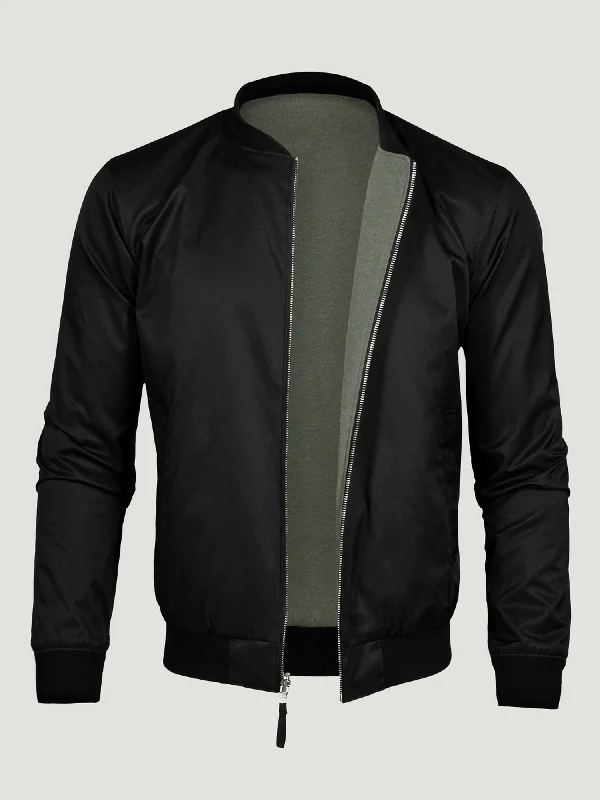 Men's Coats for Snowy WeatherMercury Green Reversible Bomber Jacket