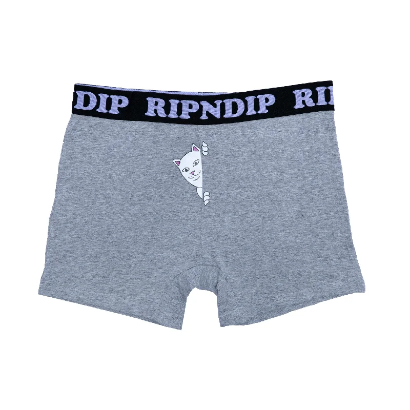 Peek A Nermal Boxers  (Heather Grey)