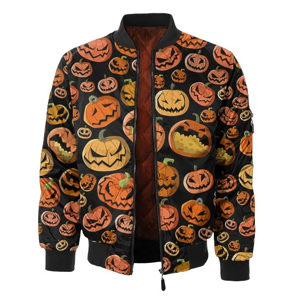 Men's Coats for Tall MenPumpkin Bomber Jacket