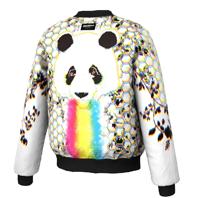 Men's Coats with ButtonsRainbow Panda x PUBG Bomber Jacket