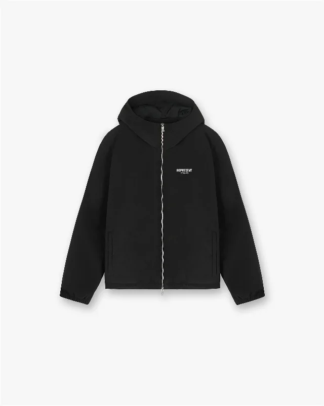 Men's Coats with LiningRepresent Owners Club Hooded Coach Jacket - Black