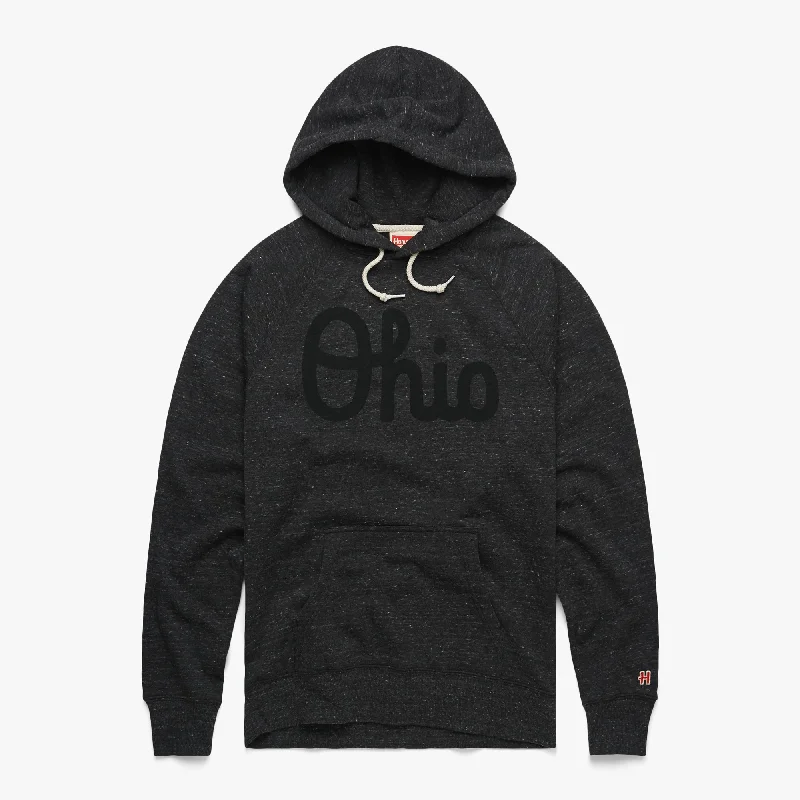 Stylish Men's Designer HoodiesScript Ohio Blackout Hoodie