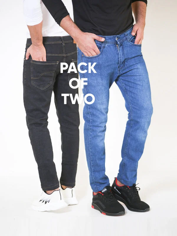 Men's Jeans with a Destroyed LookPack Of 2 Jeans for Men