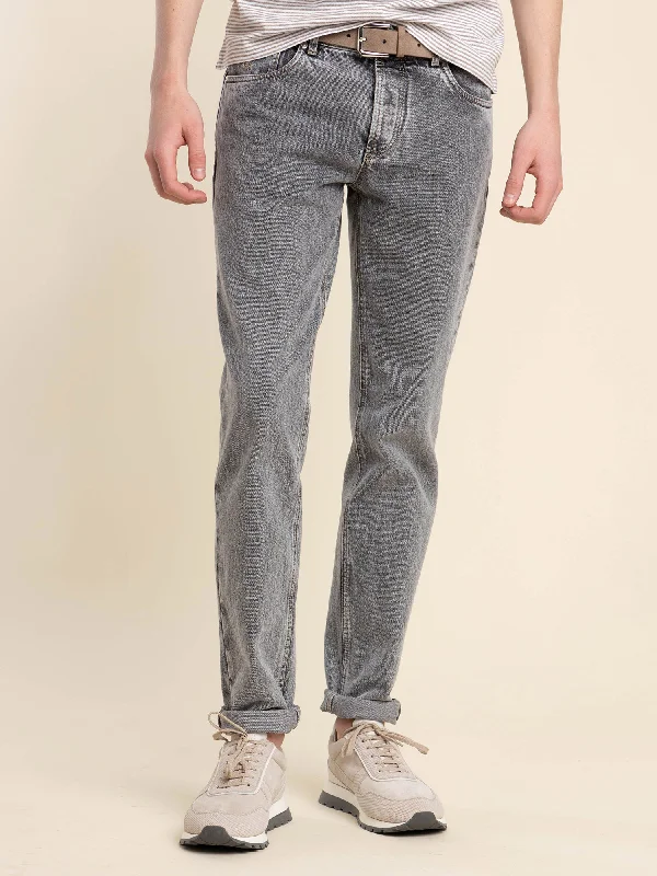 Men's Jeans Made from Recycled MaterialsTraditional Five-Pocket in Grey