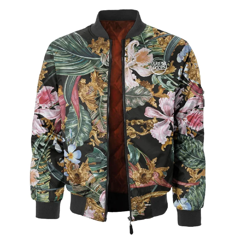 Men's Coats with Quick-Dry FabricTropical Baroque Bomber Jacket