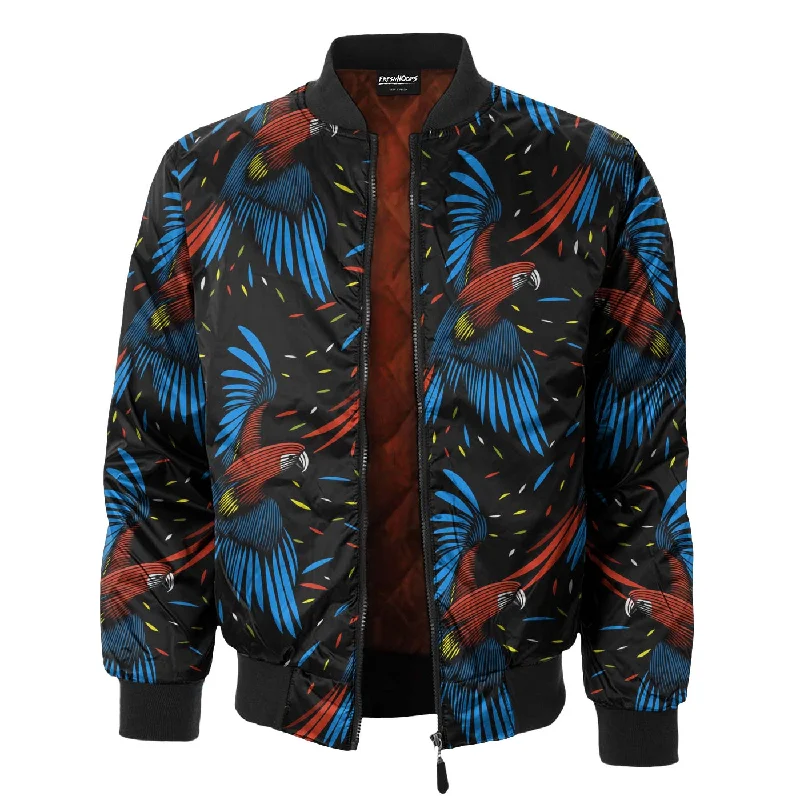 Luxurious Men's Cashmere CoatsTropical Macaw Bomber Jacket