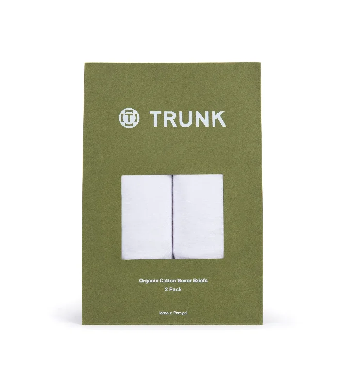 Trunk 2 Pack Organic Cotton Boxer Briefs: White