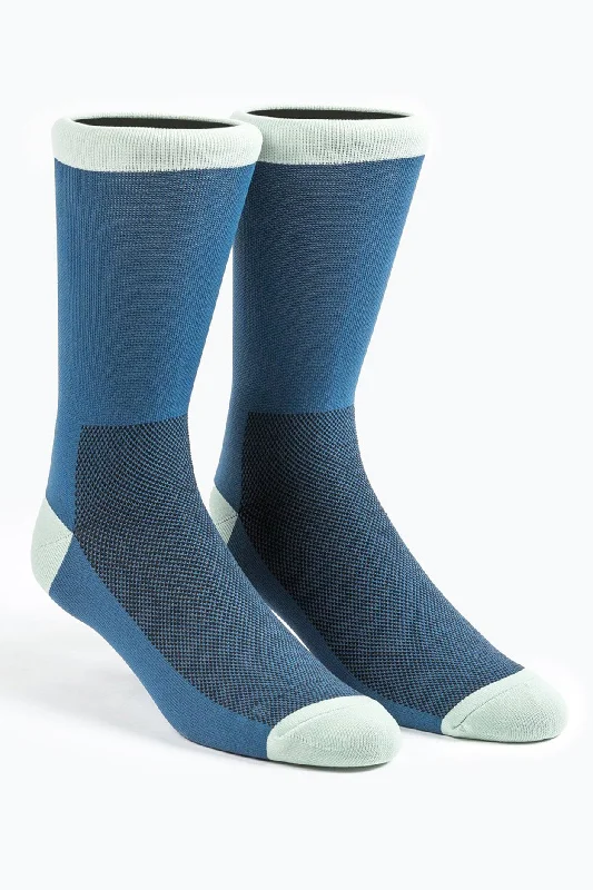 Colbalt/Mint Circle Tree Socks