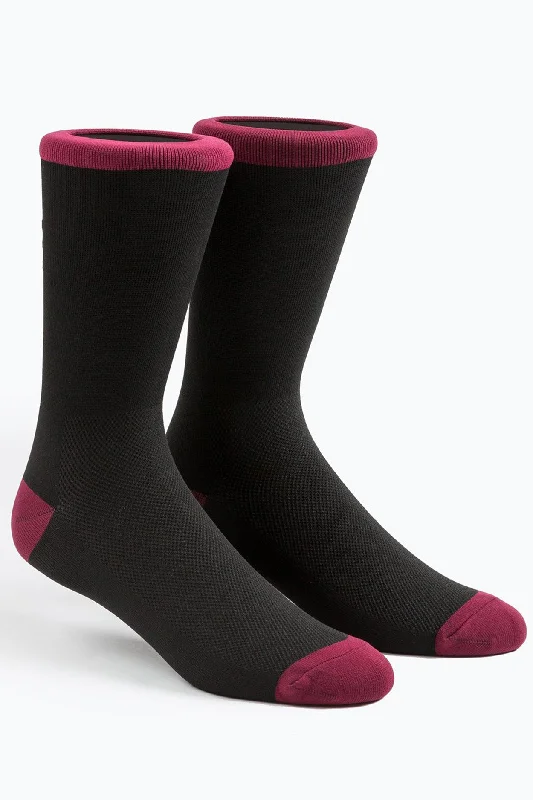 Black/Maroon Box Logo Socks