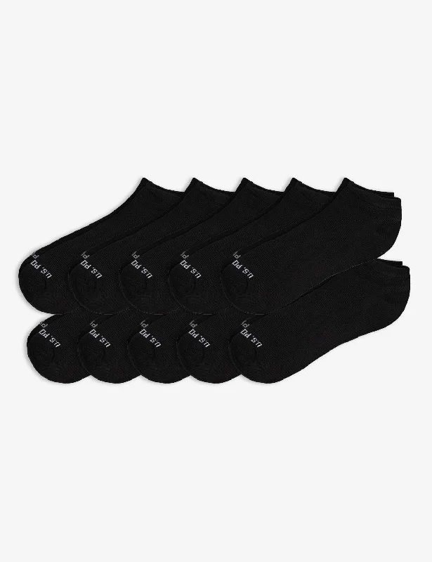 MENS 10PK BLACK LOW CUT SOCKS