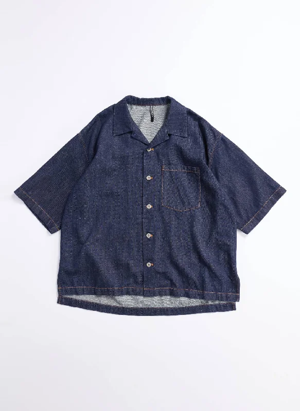 Men's Coats with Synthetic InsulationIndigo Cotton linen Denim Shirt Jacket