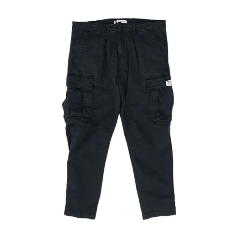 Men's Pants with Welt PocketsBlack Solid Cargo Pants