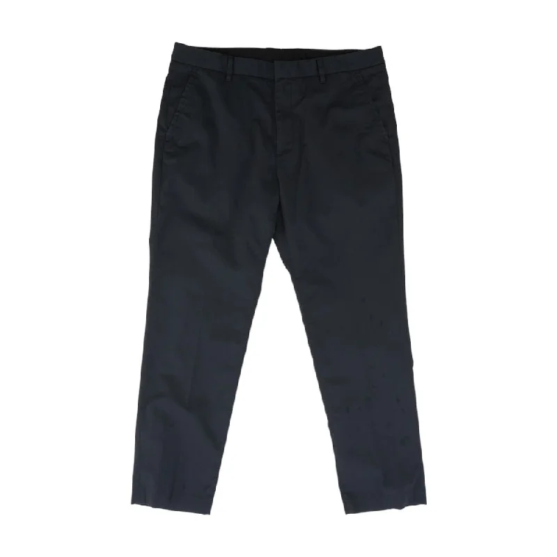 Men's Pants with Flat-Front DesignsBlack Solid Chino Pants