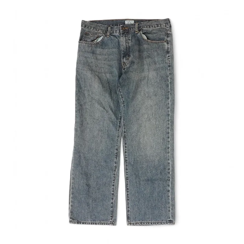 Men's Pants with Hidden ButtonsBlue Solid Jeans