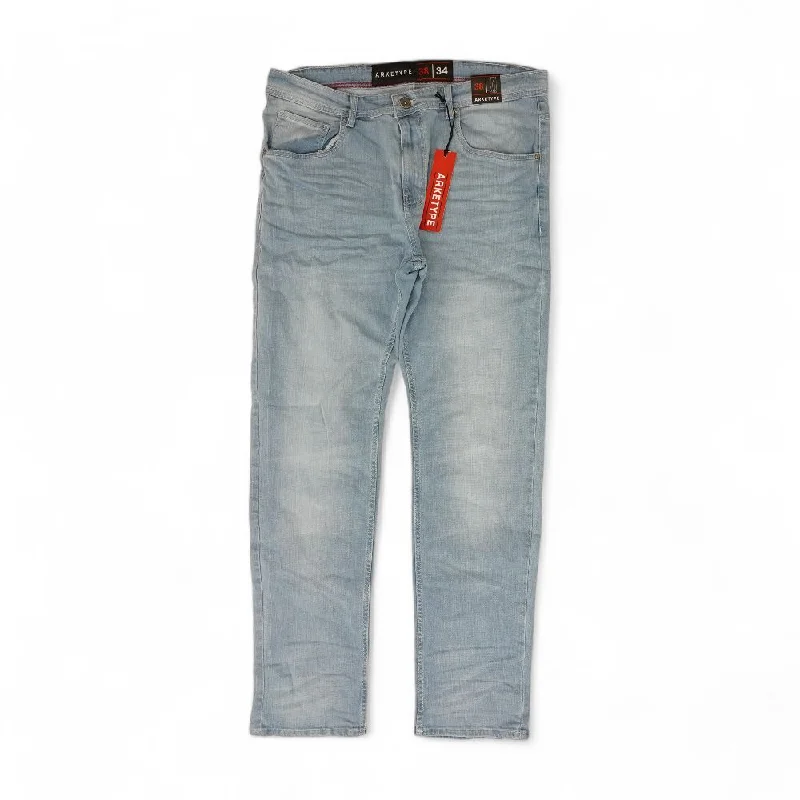 Men's Pants with Ripped and Distressed DetailsBlue Solid Jeans