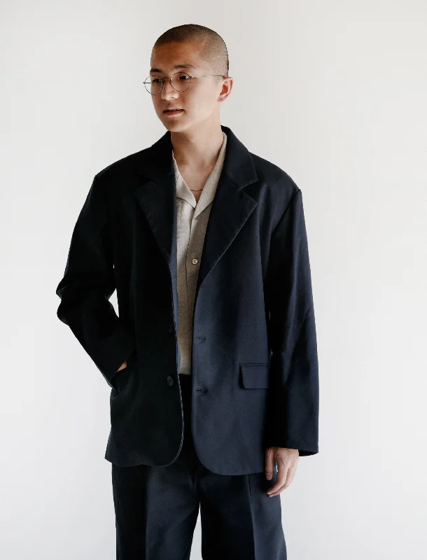 Men's Coats without LiningJapanese Double Cotton Jacket Navy