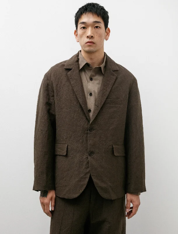 Men's Coats with Magnetic ClosuresThree Button Jacket Organic Cotton Hemp Twill Anthracite