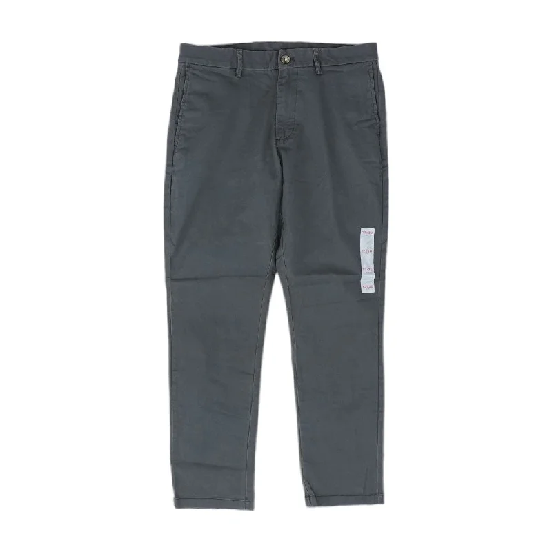 Men's Pants with Adjustable WaistbandsGray Solid Chino Pants