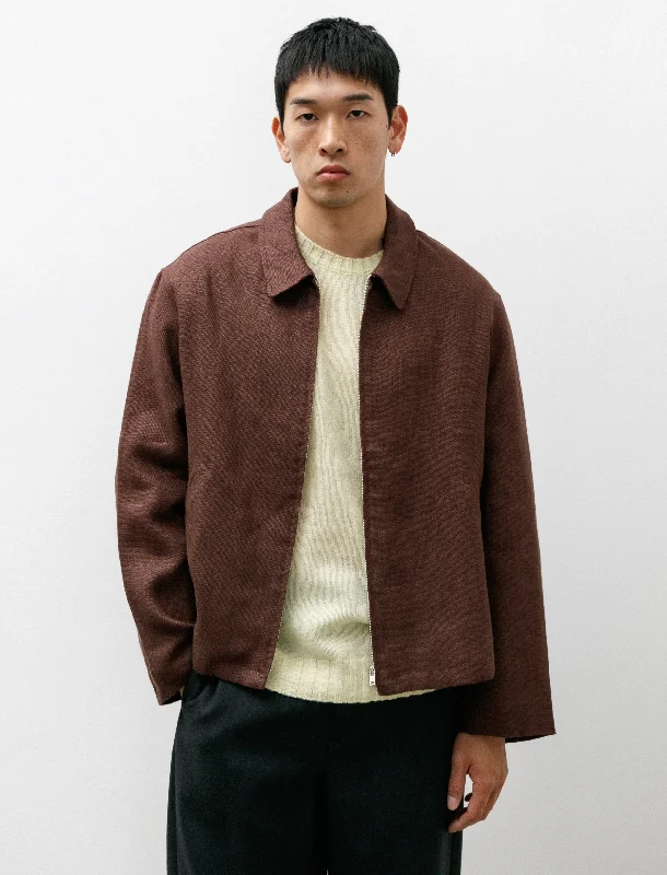 Men's Coats with Slim FitsSite Jacket Belgian Linen Chestnut