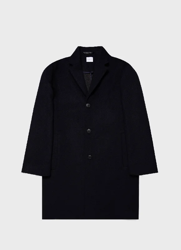 Durable Men's Car CoatsMen's Double Faced Overcoat in Navy