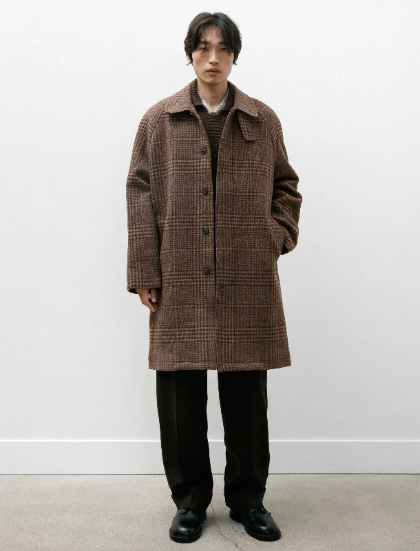 Men's Coats for Outdoor ActivitiesAccession Coat Brown Check Recycled Wool