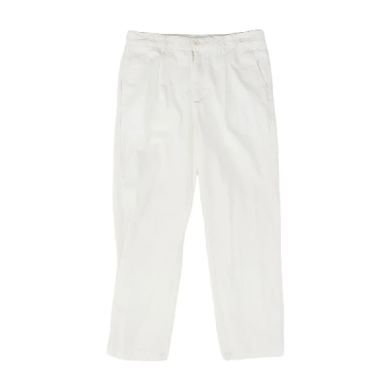 Men's Pants with SuspendersWhite Solid Chino Pants