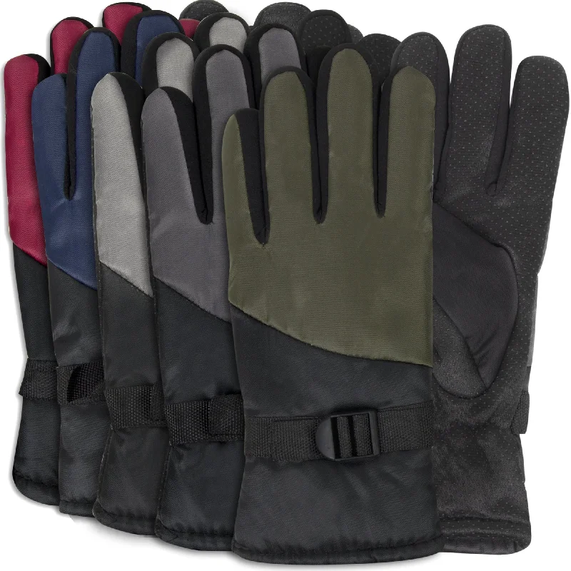 Adult Winter Color Block Gloves - 5 Assorted Colors