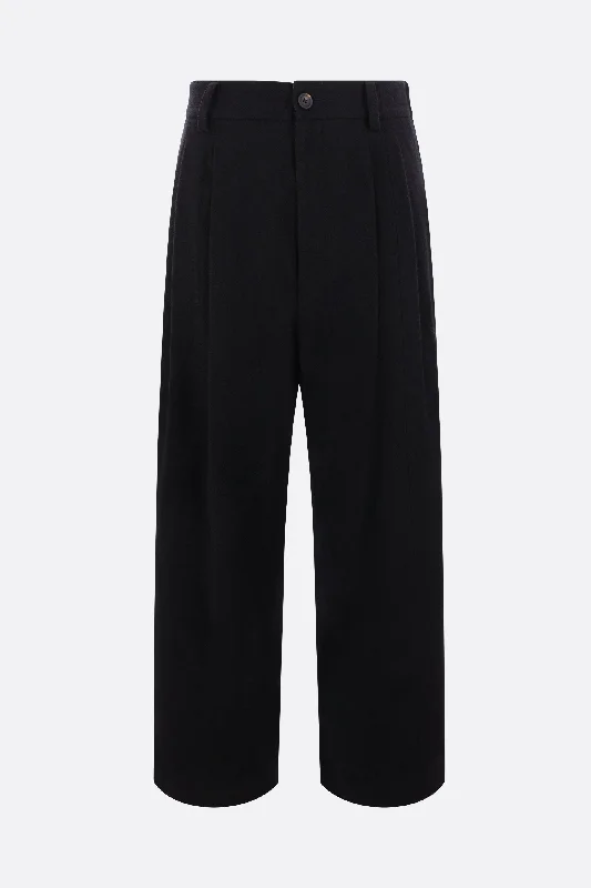 Lightweight Men's Linen Pantswide-leg wool and linen trousers