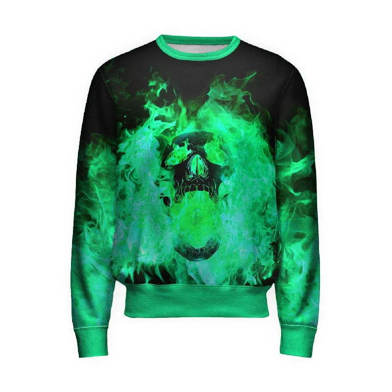 Breathable Men's SportswearBurning Skull Sweatshirt