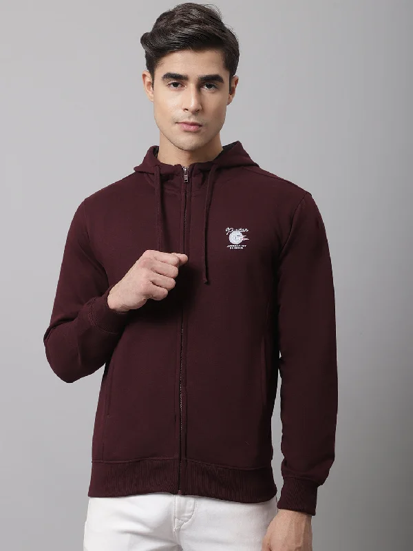 Elegant Casual Men's SportswearMen Wine Sweatshirt