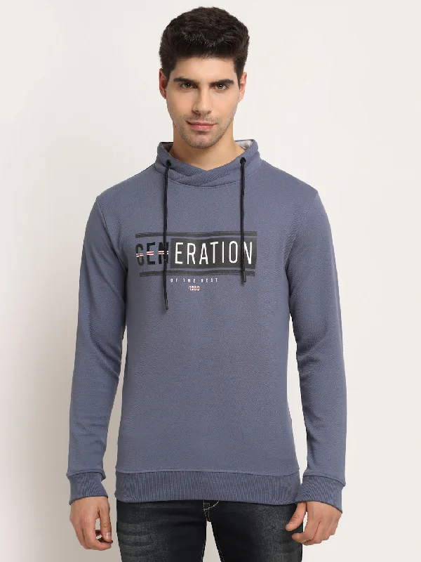 Technical Performance Men's SportswearMen Round Neck Full Sleeves Grey Sweatshirt