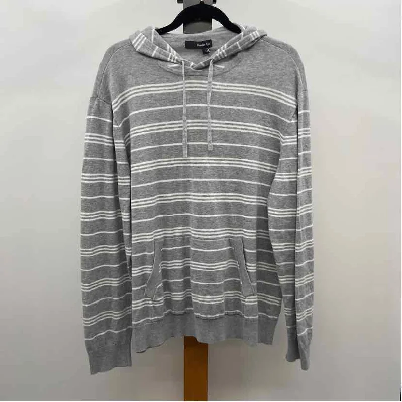 Stretch-Fit Men's SportswearHawker Rye Men's Size XL Gray Striped Long Sleeve Shirt