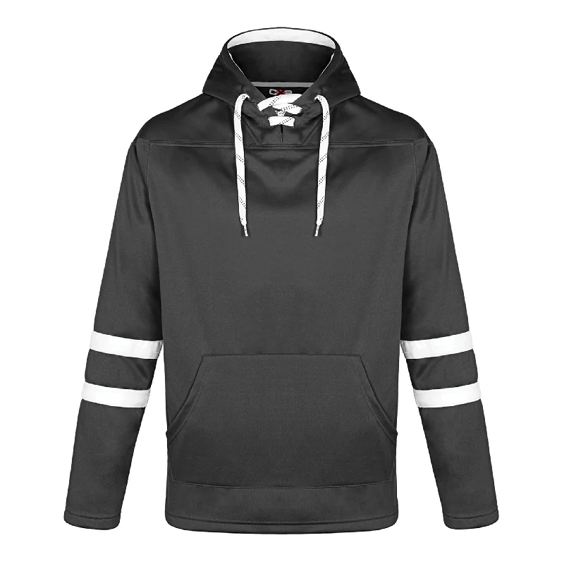 All-Season and Versatile Men's SportswearL00617 - Dangle - Adult Pullover Hockey Lace Hooded Sweatshirt