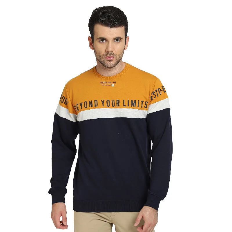 Modern Casual Men's SportswearMen Mustard Casual Sweatshirt