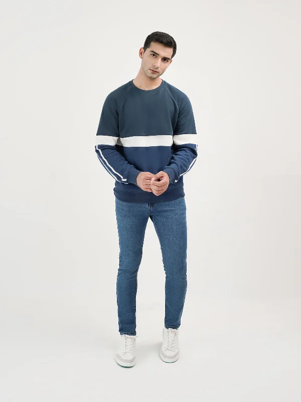 Durable and Stylish Men's Sportswear"OBERON" Cut and Sew Casual Sweatshirt